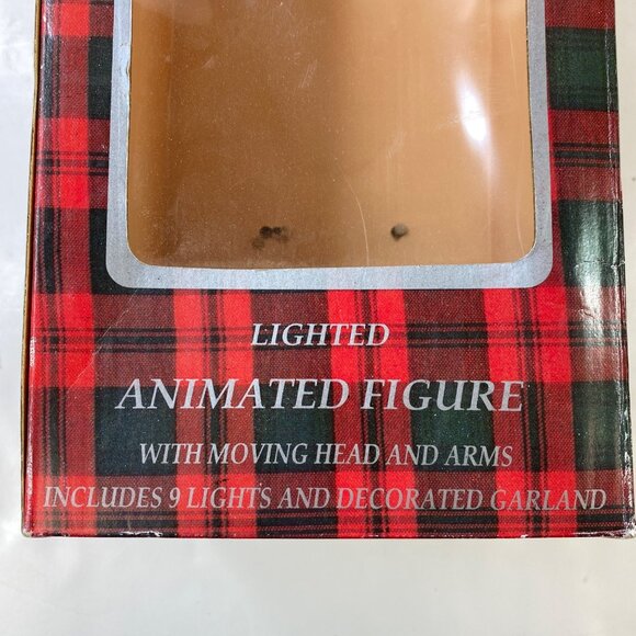 Lighted Animated Santa Figure On Ladder With Moving Arms Head Garland Decoration - Picture 7 of 13